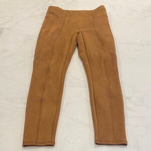 Camel Faux Suede Leggings